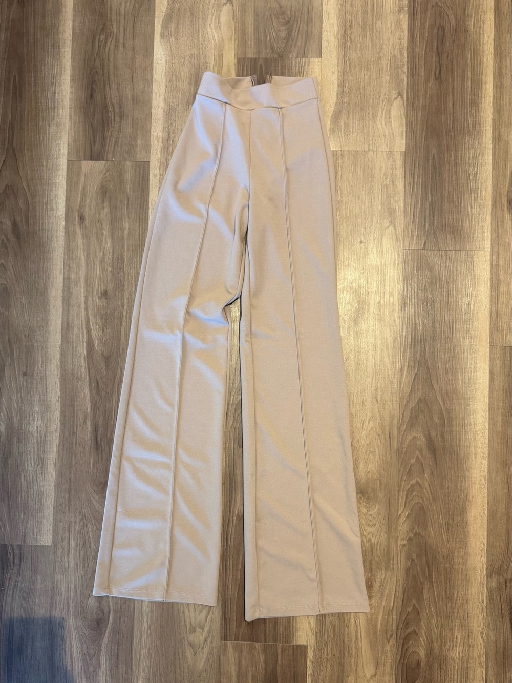 Fashion Nova High-Waist Wide-Leg Trousers - Light Beige
